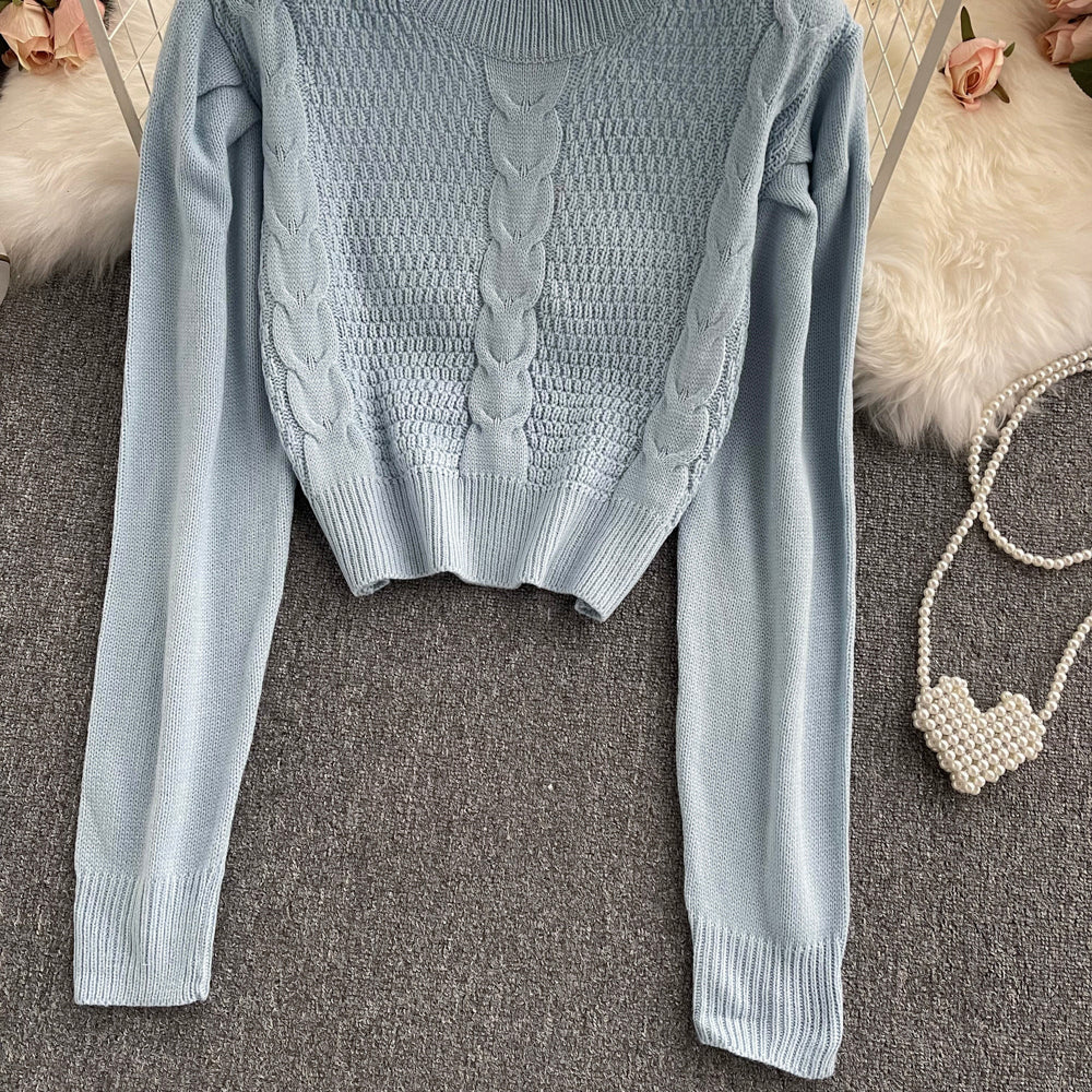 Herbst und Winter neuer kurzer Pullover Pullover Top 1623