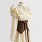 Design sense fashion temperament thin long sleeve shirt skirt  2133