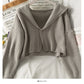 Korean version of foreign style versatile two button short sweater for women  1690