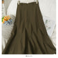 Hong Kong style retro bandage high waist thin medium length skirt  2613