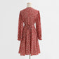 Dress long sleeve bandage floral FAIRY DRESS Vintage Chiffon  2428