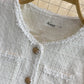 Small fragrance tweed temperament top short white coat  1683