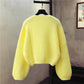 Einfacher Langarm-Pullover mit Rundhalsausschnitt 1476