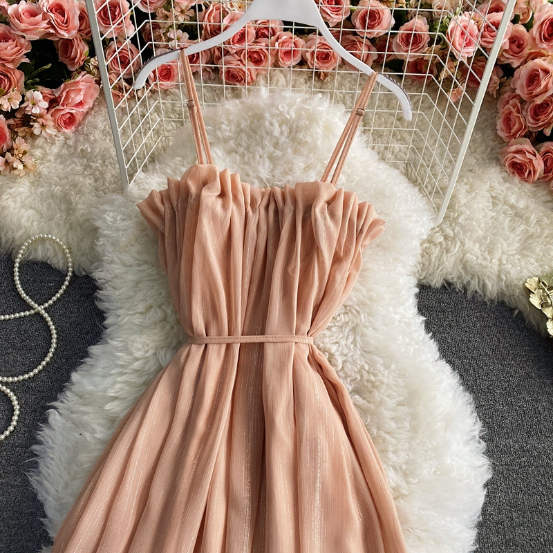 Chiffon strapless dress gentle wind skirt  3036