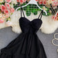 High waist irregular strapless dress  2719