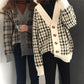 Nouveau style, pull bleu ciel et nuage blanc, cardigan ample étudiant 1423