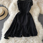 Slim irregular Ruffle suspender dress  2839