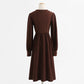 Knitted dress temperament high sense lace up wool dress inner match  2325