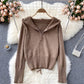Herbst und Winter neue Kapuzenpullover Mantel Strickjacke 1624