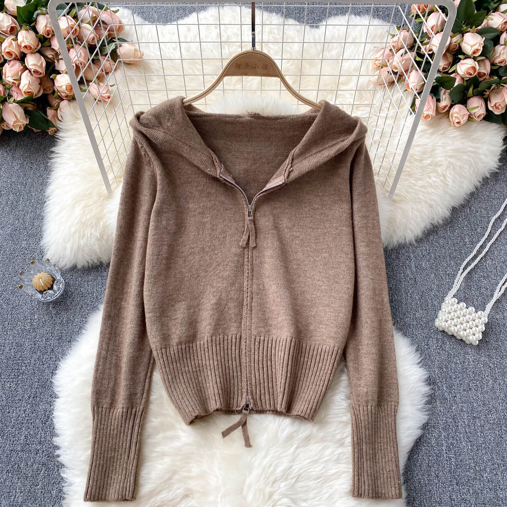 Herbst und Winter neue Kapuzenpullover Mantel Strickjacke 1624