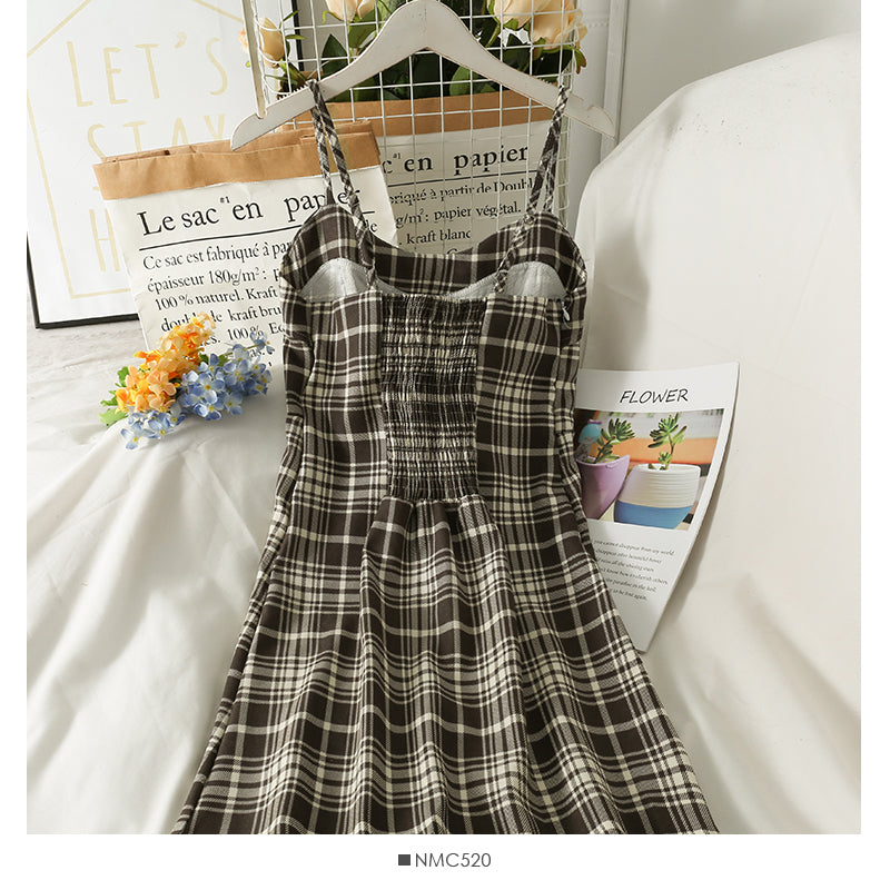 Hong Kong style retro floral high waist low neck short dress  2694