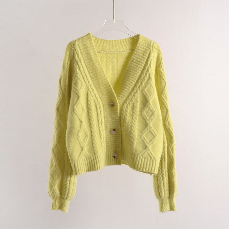 Short knit cardigan, spring and Autumn, new, versatile blouse sweater  1429