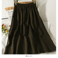 Korean Retro High Waist thin breasted thickened large swing skirt  2594