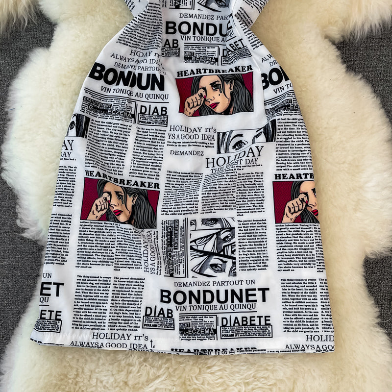 Personalized letter printed hip strap skirt  2794