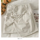 Koreanischer Retro-Faltenrock mit unregelmäßiger hoher Taille 2576