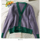 Hong Kong style contrast stitched Vintage loose and thin T-shirt  1787