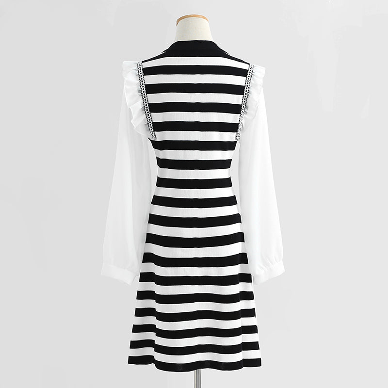 Slim striped knitted dress  2423