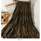 Pleated stitched A-line skirt women's new solid medium length skirt  2506