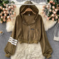 Herbst neue kurze Strickjacke Mantel Damen Casual Top 1545