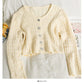 Sweater women's autumn short single breasted long sleeved cardigan top  1970