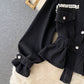Denim jacket feminine V-neck  1513