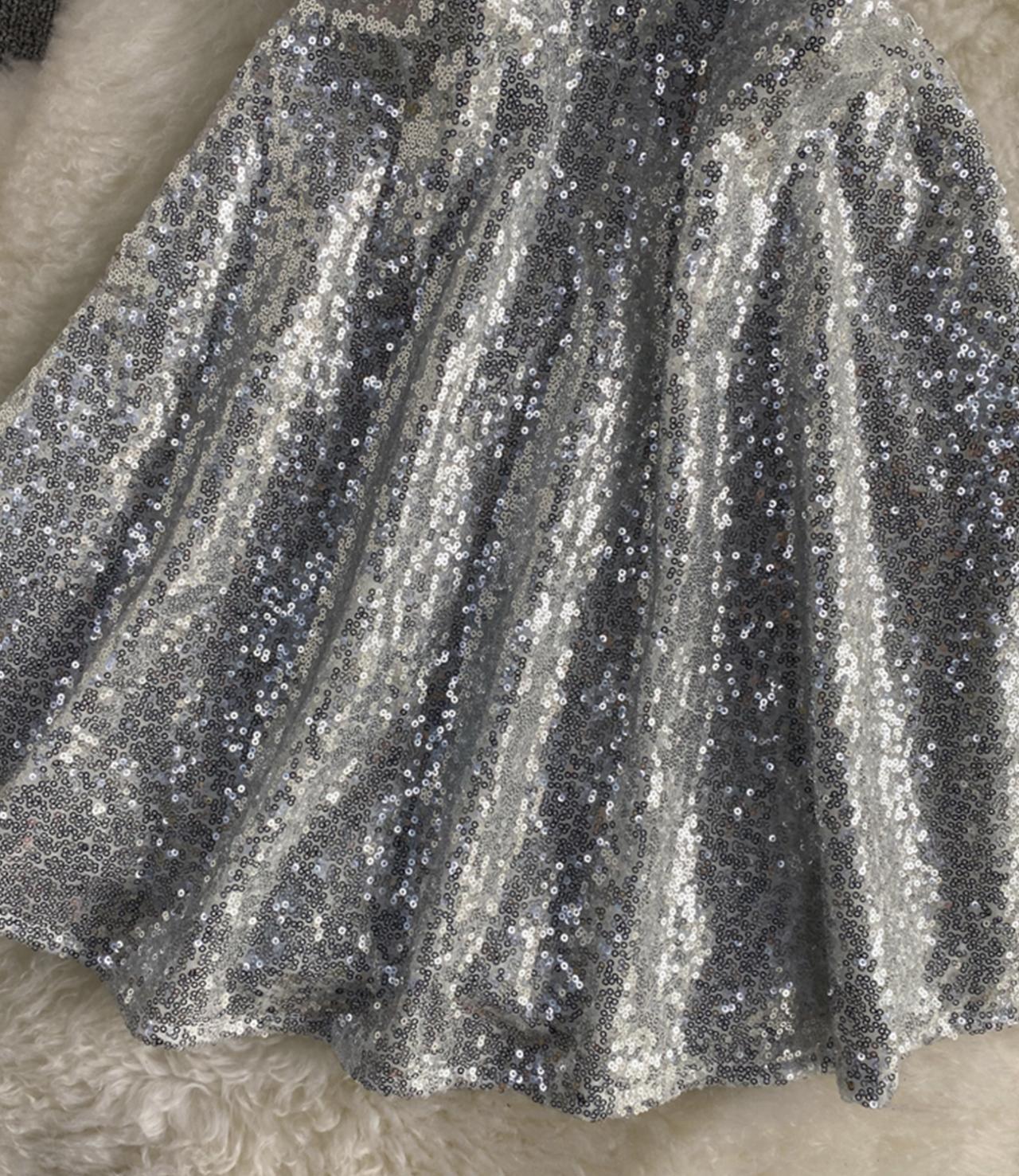 Cute A line sequins short dress  1319