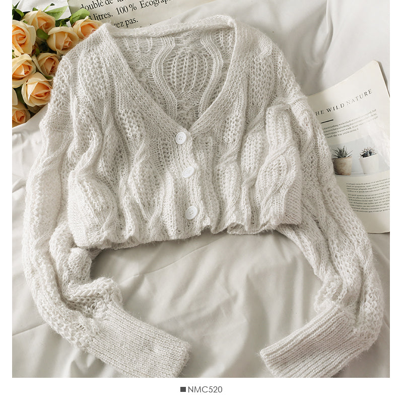 Jacquard-Pullover Damen lockerer und dünner einfarbiger Pullover 1741