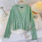 Knitted cardigan thin hook flower hollow out long sleeve  1583