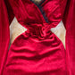 Sexy Samtkleid mit tiefem V-Ausschnitt und Spitzenstickerei 3102