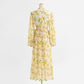 Vintage V-Neck long sleeve fairy Sen long skirt  2188