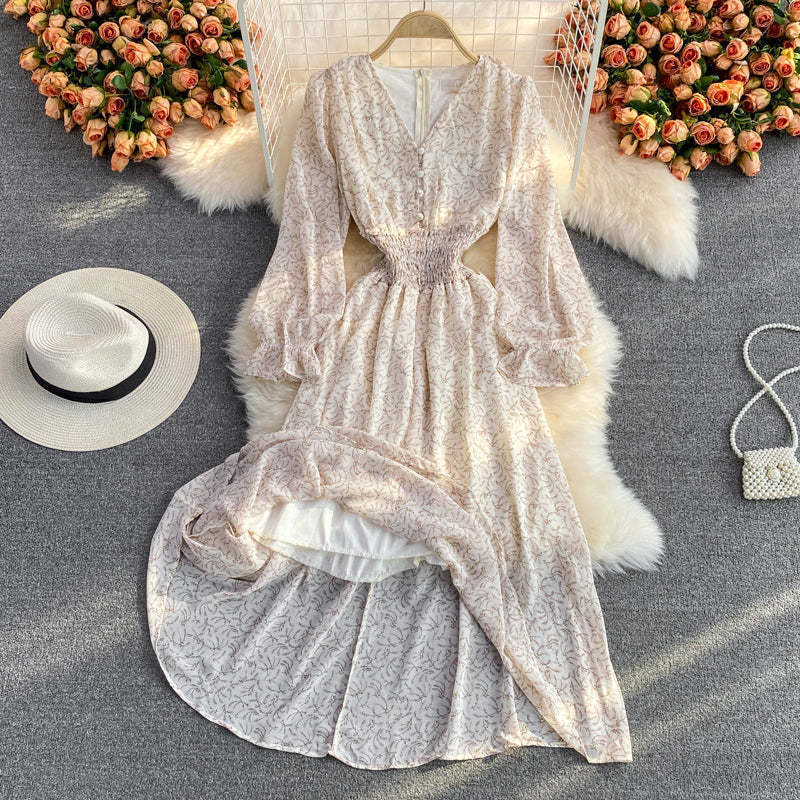 Retro waist closing slim long skirt with large hem 2994