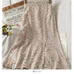 Mittellanger Retro-Rock mit hoher Taille und schmaler Brust und Blumenmuster 2575