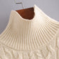 Pull col roulé femme pour l'automne en tricot à huit brins 1370