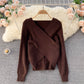 Sweet temperament V-Neck Sweater women's Pullover fashion sweater  1625