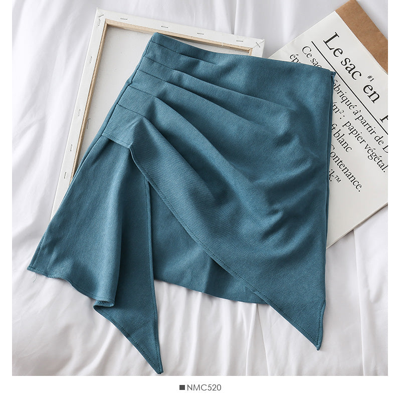 Irregular Ruffle ruffled Hip Wrap Skirt  2617