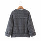 herbstlicher Wollpullover für Damen mit kurzer, fransiger Strickjacke 1386