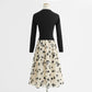 New long skirt fairy mesh embroidery temperament French small black skirt  2198