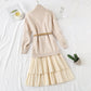 Medium and long suspender with bottom pleated wool skirt over the knee  2461