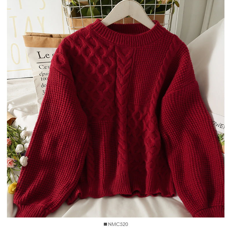 Sweater women's Plaid loose thin Pullover Sweater  2003