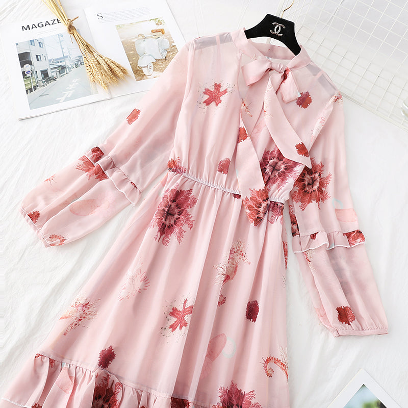 Retro broken flower fairy super xiansen series bottomed long skirt two-piece suit  2373