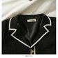 Korean color matching stripe suit collar single breasted cardigan jacket  2122