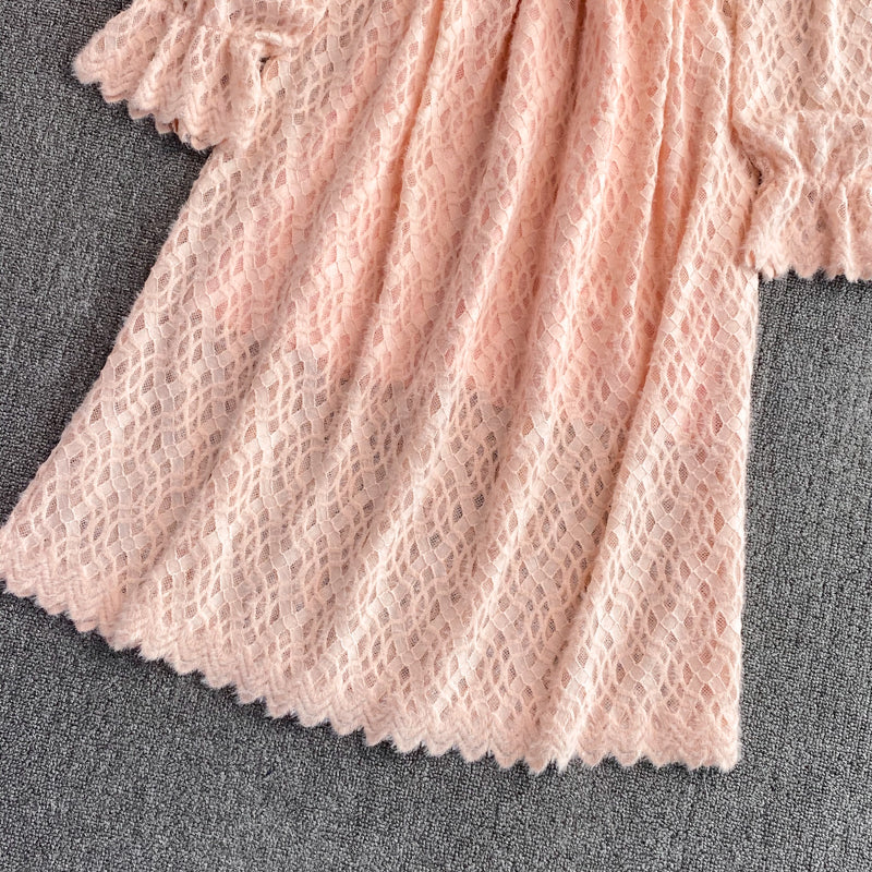 Lace lady style gentle temperament fairy skirt  3394