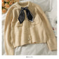 Sweater Vintage bow sweater long sleeve  1735