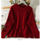 Sweater women's Hemp pattern loose and thin long sleeve Pullover Top  1985