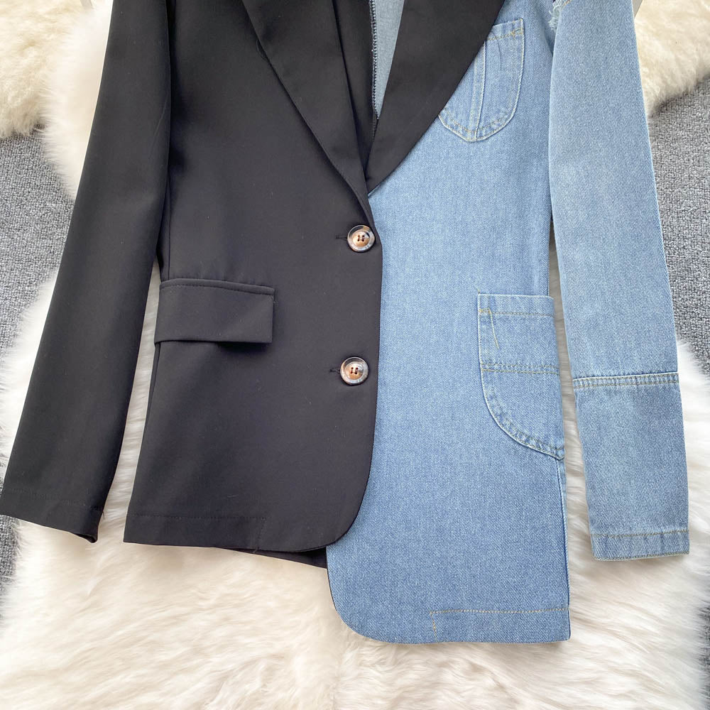 Jacket female cowboy stitching Blazer  1505