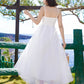 White A line tulle dress summer dress  1337