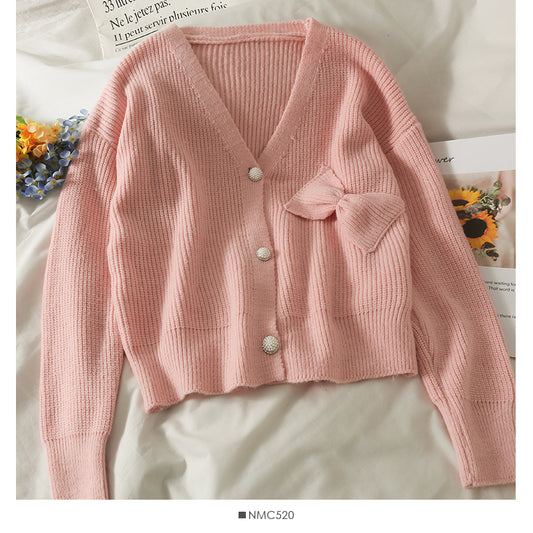 Neuer dünner Pullover mit süßer Schleife, 1901