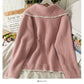 Loose coat women's autumn winter suit collar long sleeved sweater  2052