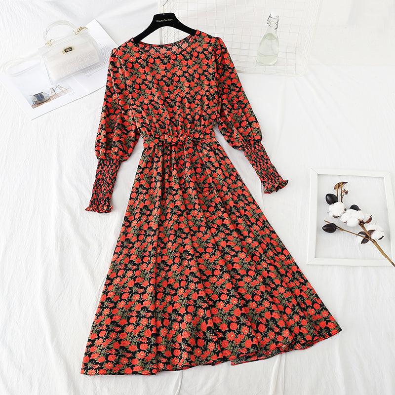 New Vintage bottomed skirt lace up Chiffon Skirt  2412