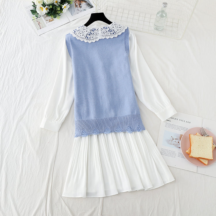 Knitted vest lace doll collar with skirt fairy Sen Department  2263